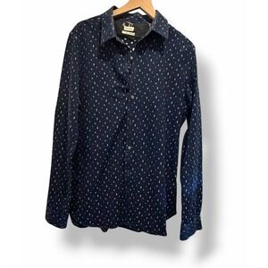 Paul Smith Shirt Mens 17 43 Large Navy Music Note Elephant Print Button Up Made
